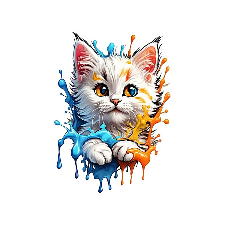 استیکر پارچه و لباس پاد آفرین مدل گربه کد 2407