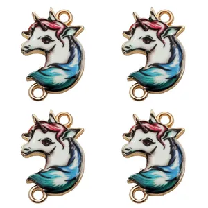 آویز دستبند مدل اسب تک شاخ مهربان کد 104 بسته 4 عددی