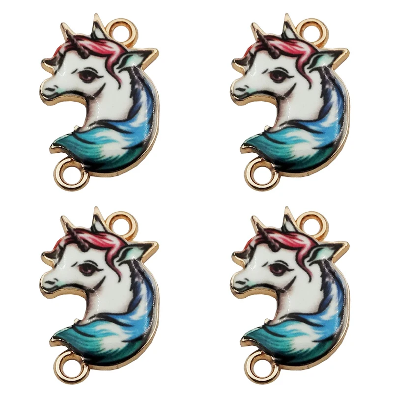 آویز دستبند مدل اسب تک شاخ مهربان کد 104 بسته 4 عددی