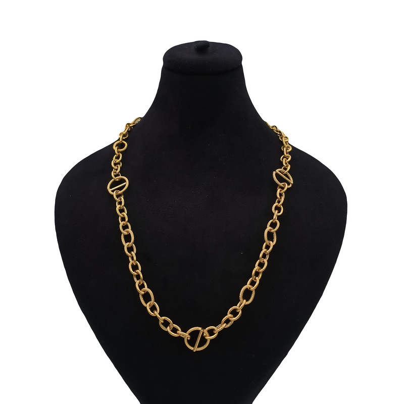 گردنبند طلا کم اجرت 18 عیار زنانه با زنجیر طرح تیفانی ناریا مدل یورمن AB-14