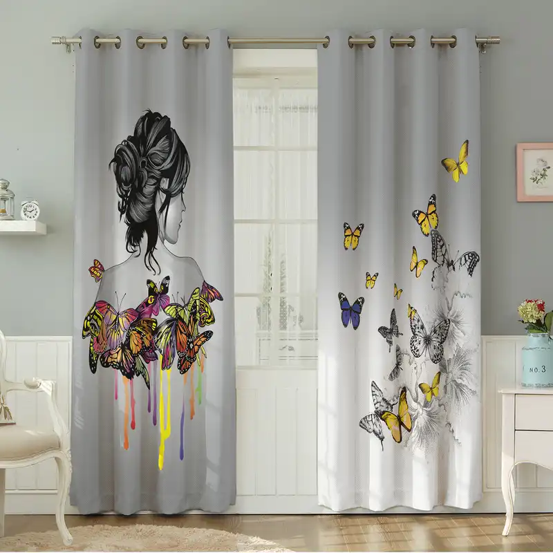 پرده نیروانا طرح چهره مدل مخمل کد 8583 سایز 140×280 سانتی متر