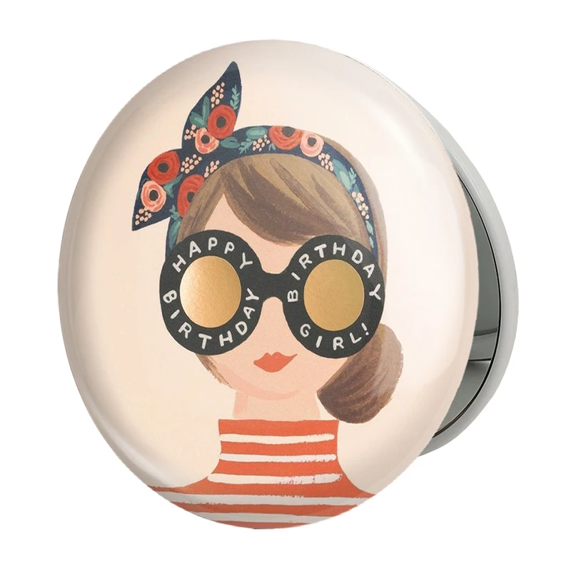 آینه جیبی خندالو طرح دختر مدل تاشو کد 5515 