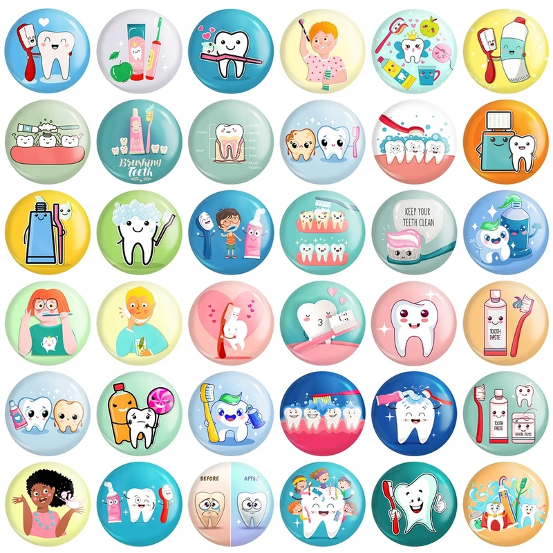 پیکسل خندالو  طرح دندان و دندانپزشکی کد 128 مجموعه 36 عددی