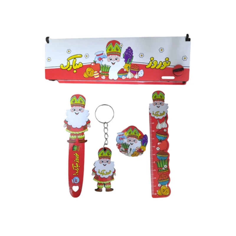 ست لوازم التحریر مدل عمو نوروز مجموعه 4 عددی