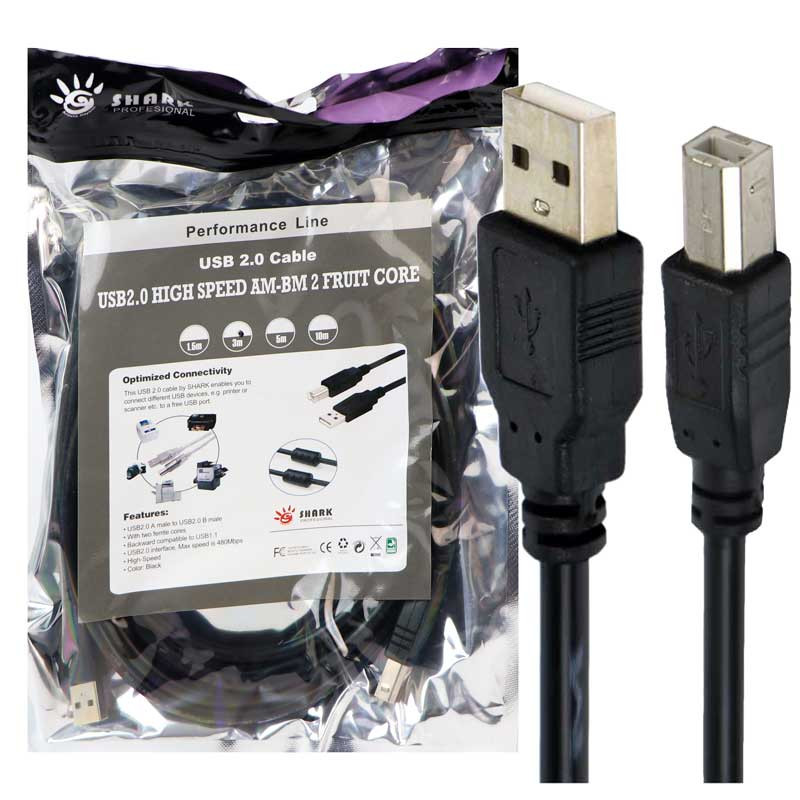 کابل پرینتر شارک مدل usb2.0 HIGH SPEED طول 3 متر 1