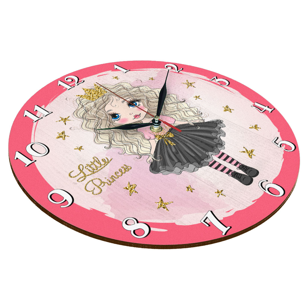 ساعت دیواری کودک طرح دختر مو فرفری مدل 1326P