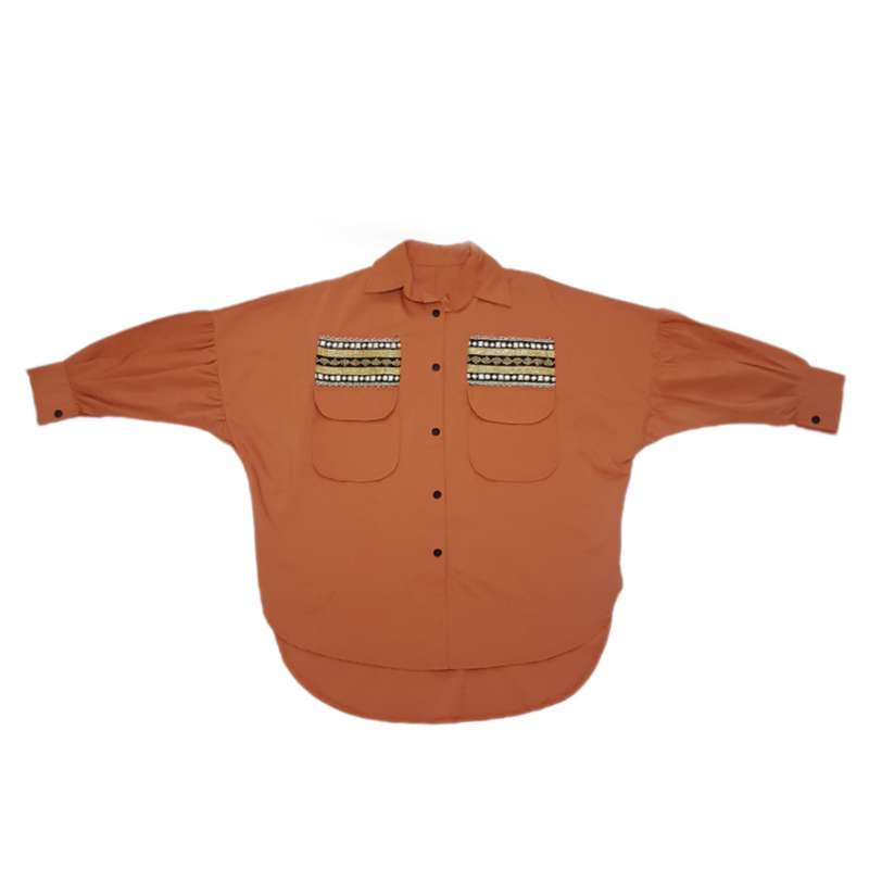 مانتو زنانه مدل پیراهنی رنگ مسی