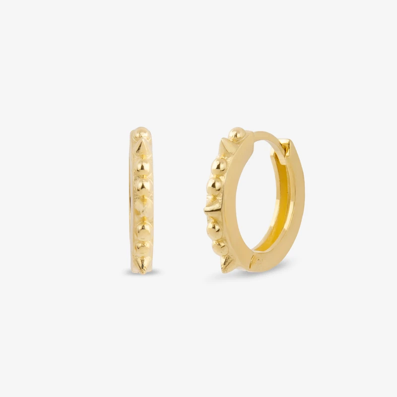 گوشواره حلقه‌ای طلا 18 عیار زنانه گلدم مدل E253008