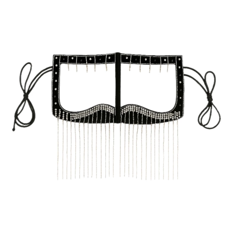 برقع دست دوز زنانه مدل نقاب دختر بندری اویزدار