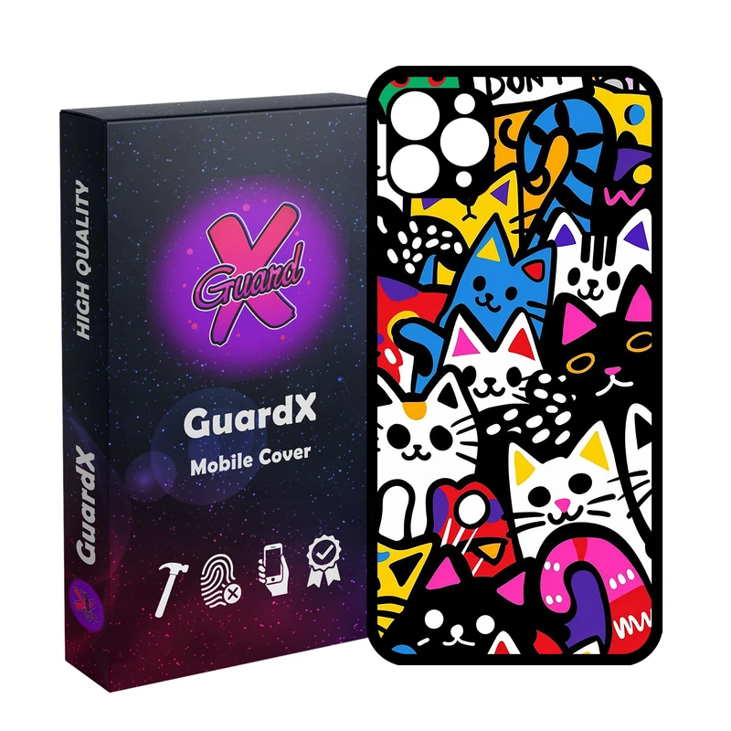 کاور گارد ایکس طرح گربه رنگی مدل Glass10766 مناسب برای گوشی موبایل اپل iPhone 11 Pro Max