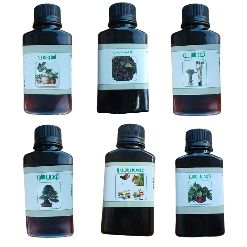 کود مایع پتاس و امینو اسید و بامبو و بن سای و پتوس و هورمون ریشه زا مدل life drop حجم 110 میلی لیتر