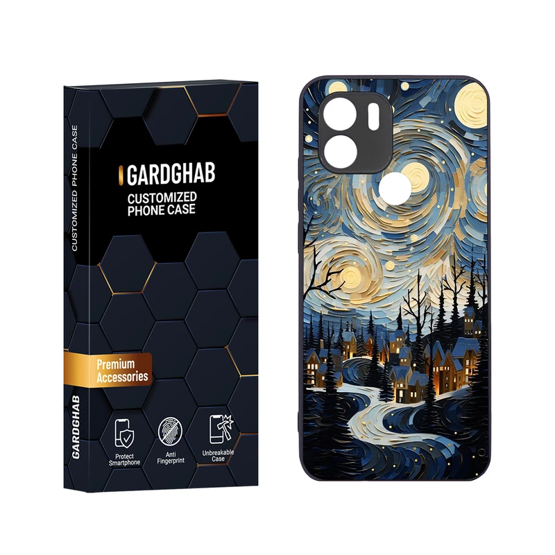 کاور گارد قاب مدل دور ژله ای هنری مناسب برای گوشی موبایل شیائومی Redmi A1 Plus / A2 Plus / Poco C50 / Poco C51