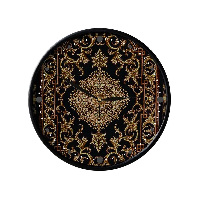ساعت دیواری مدوپد طرح قالیچه قم لچک و ترنج مدل C-Ghom157