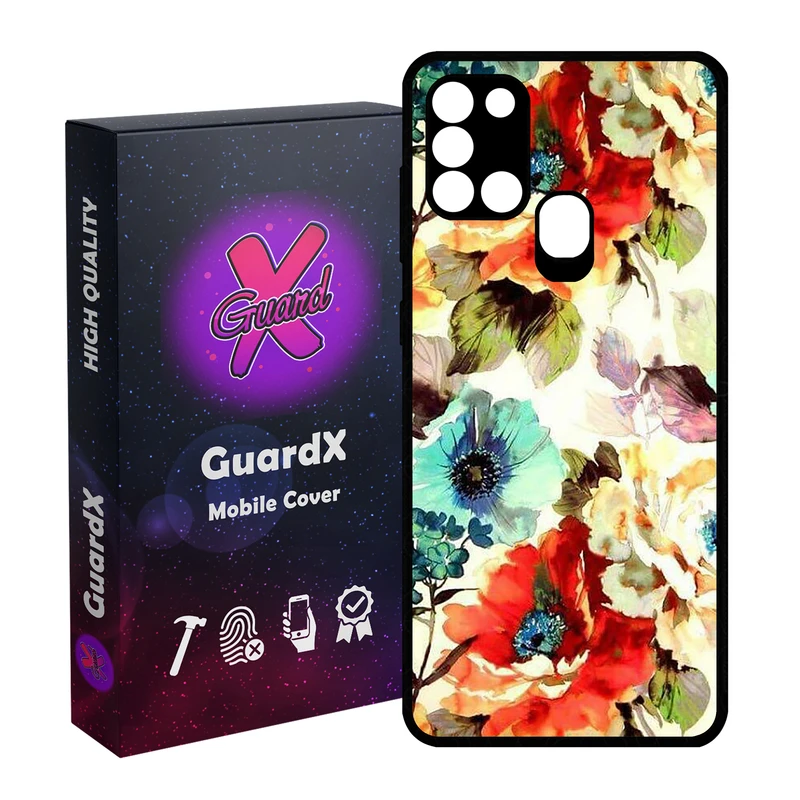کاور گارد ایکس طرح گل مدل Glass10405 مناسب برای گوشی موبایل سامسونگ Galaxy A21s