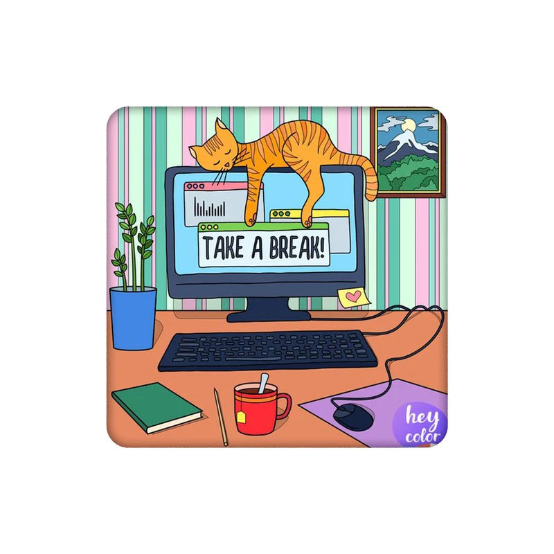 زیرلیوانی طرح گربه بیش از حد تنبل کد 0832643