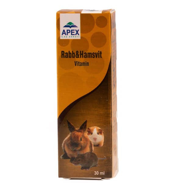 قطره مولتی ویتامین جوندگان اپکس مدل خوکچه و خرگوش حجم 30 میلی لیتر