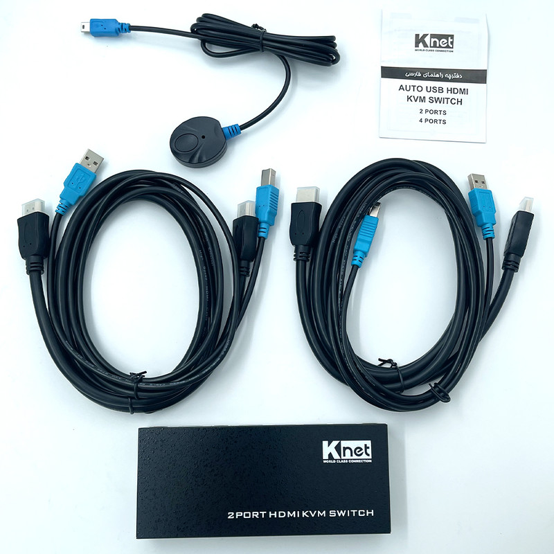 سوییچ HDMI KVM دو پورت کی نت مدل K-SWKH402
