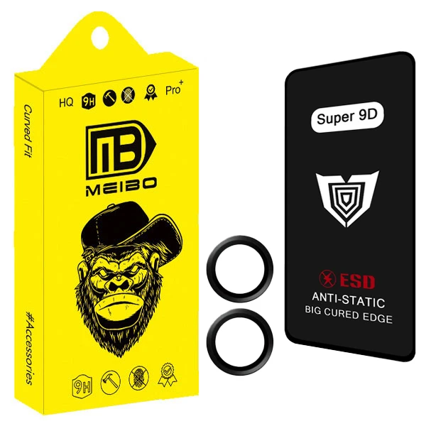 محافظ صفحه نمایش میبو مدل Super 9D Touch مناسب برای گوشی موبایل شیائومی Redmi 13c به همراه محافظ لنز دوربین