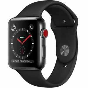ساعت هوشمند اپل واچ سری 3 سلولار مدل 42mm Space Black Stainless Steel Case with Black Sport Band
