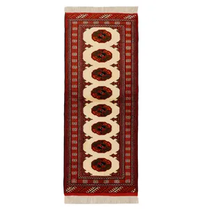 فرش دستبافت یک و نیم متری منصوری مدل ترکمن کد 599196