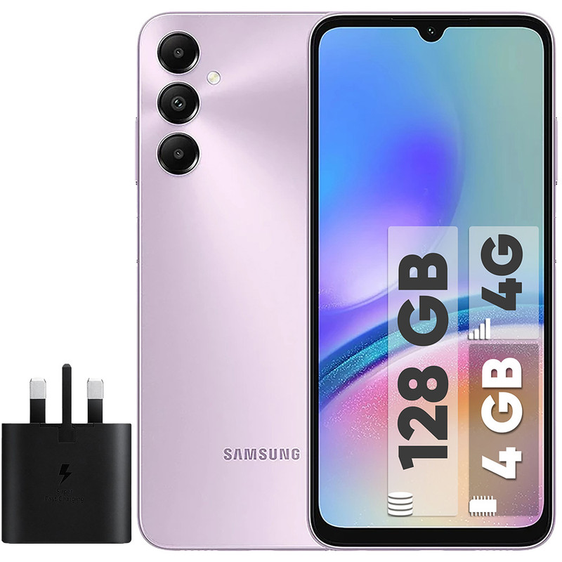 گوشی موبایل سامسونگ مدل Galaxy A05s دو سیم کارت ظرفیت 128 گیگابایت و رم 4 گیگابایت به همراه شارژر سامسونگ 
