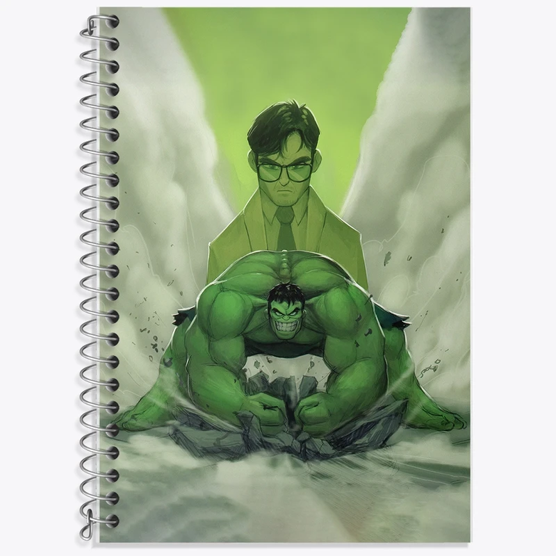 دفتر زبان 50 برگ خندالو مدل سه خط طرح هالک کد F2036