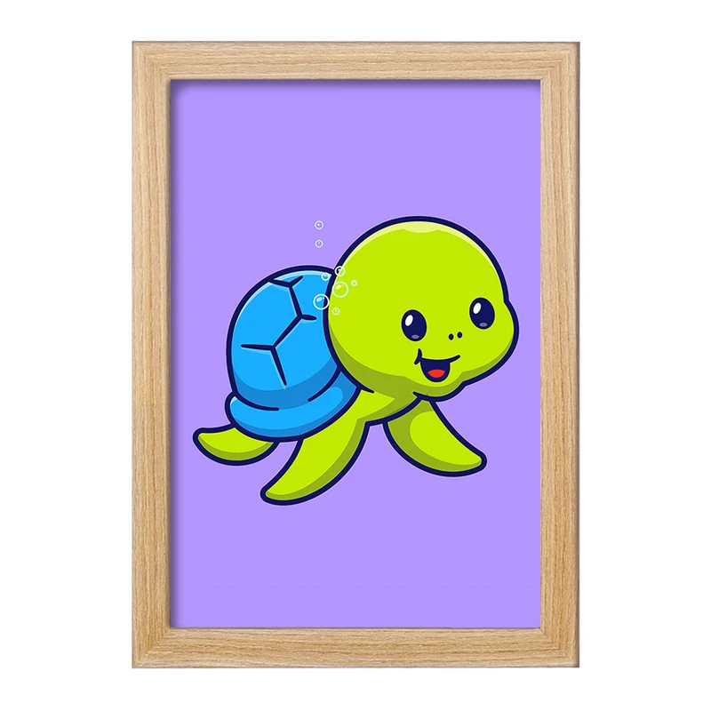 تابلو خندالو مدل حیوانات بامزه لاکپشت کد 29692