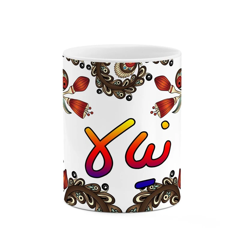ماگ کاکتی مدل اسم نیالا طرح سنتی گل و بته کد mgh48129