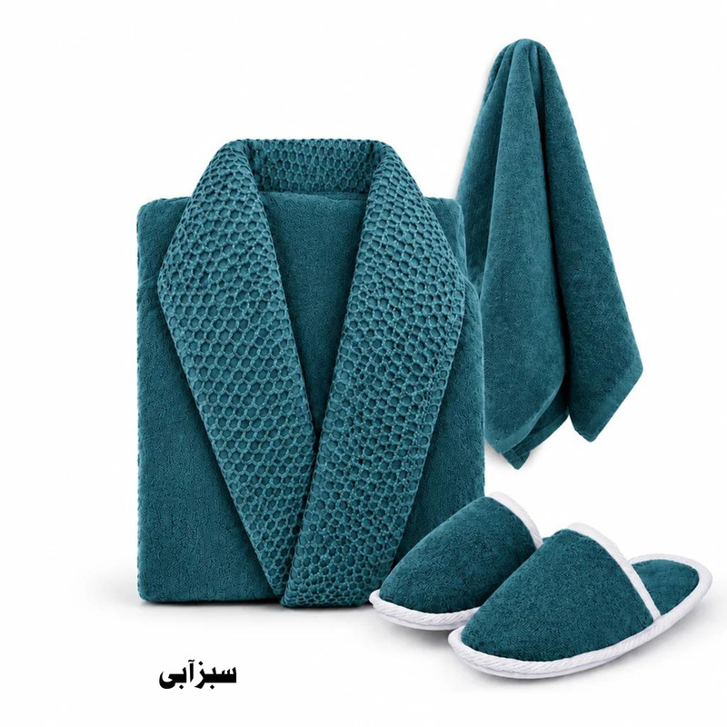  سرویس حوله پالتویی 3 تکه هنرمند مدل جی جی سایز 125 مناسب قد 160 تا 185 سانتی متر
