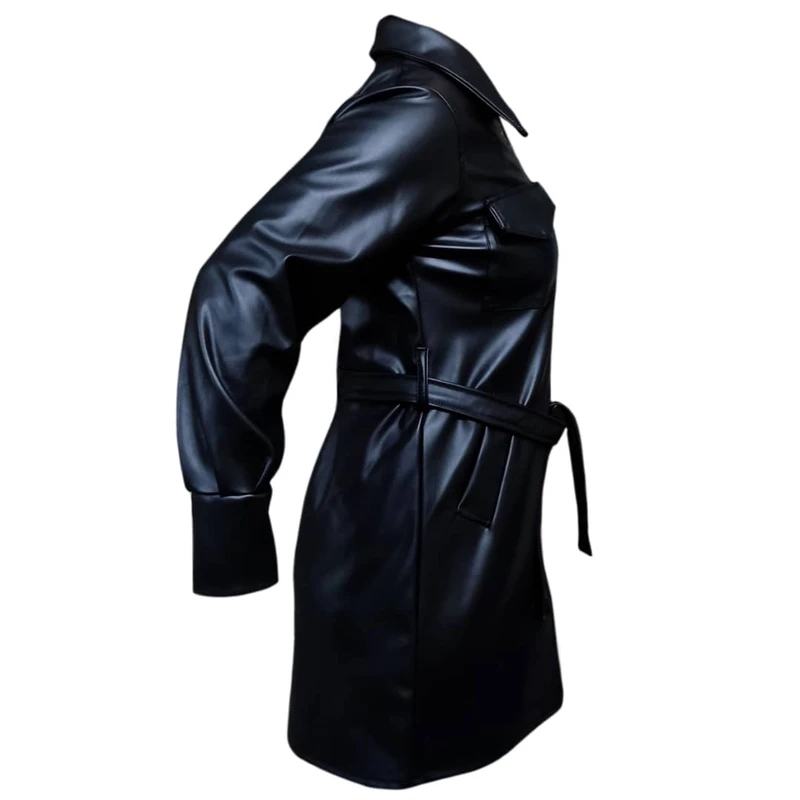 عکس شماره 7 : کت چرم زنانه مدل کارگو چرم کد a