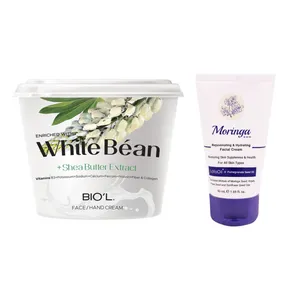 کرم آبرسان مورینگا امو مدل Rejuvenating حجم 50 میلی لیتر به همراه کرم دست و صورت بیول مدل White Bean حجم 250 میلی لیتر