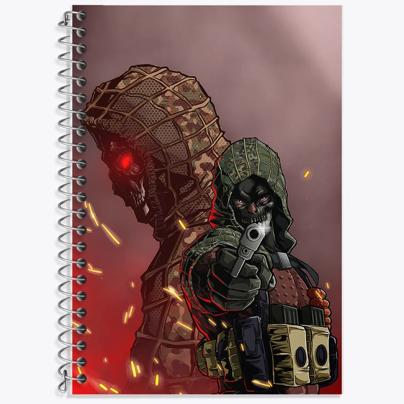 دفتر زبان 50 برگ خندالو مدل دو خط طرح کال اف دیوتی (Call of duty) کد F296