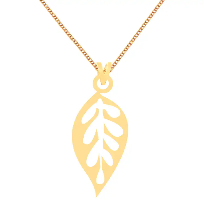 گردنبند طلا 18 عیار زنانه کرابو طرح برگ مدل Kr71813