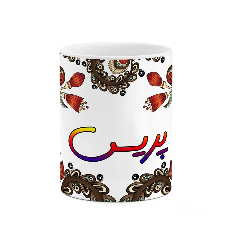 ماگ کاکتی مدل اسم پریس طرح سنتی گل و بته کد mgh44424