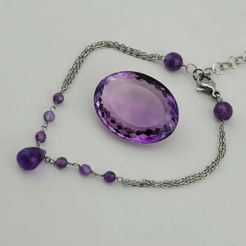 دستبند زنانه مدل آمیتیست کد 793