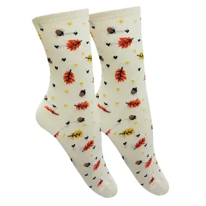 جوراب ساق بلند زنانه تن پوش هنگامه مدل کش اسپرت برگ پاییزی کد K11