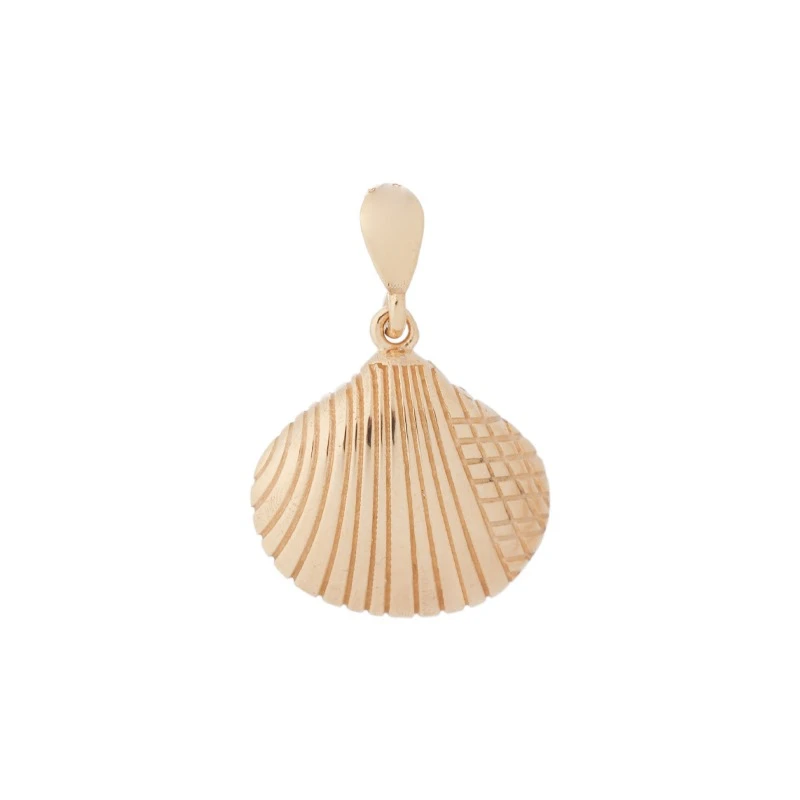 آویز گردنبند طلا 18 عیار زنانه گالری تاج آبادی طرح مینیمال صدف کد T-23