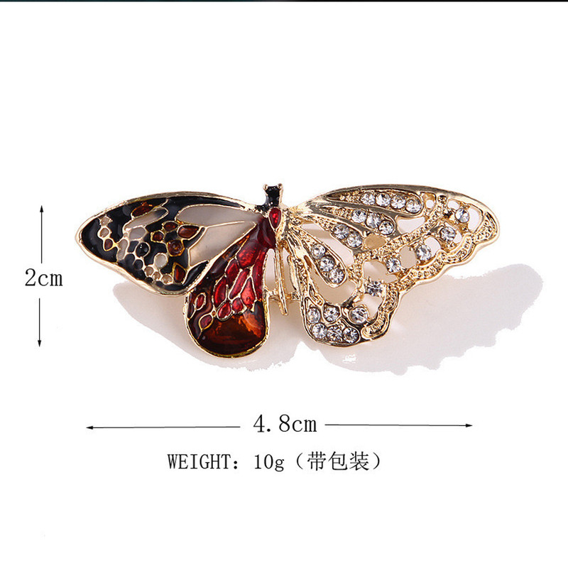 گل سینه زنانه مدل پروانه و نگین کد 00706