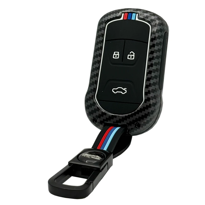 کاور ریموت و سوئیچ خودرو ام آر جی مدل A1062 طرح فلز کربن مناسب برای چری تیگو 5