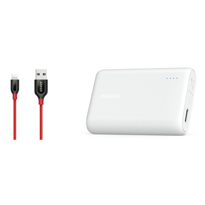 شارژر همراه انکر مدل A1263 PowerCore با ظرفیت 10000 میلی آمپر ساعت به همراه کابل تبدیل لایتنینگ 