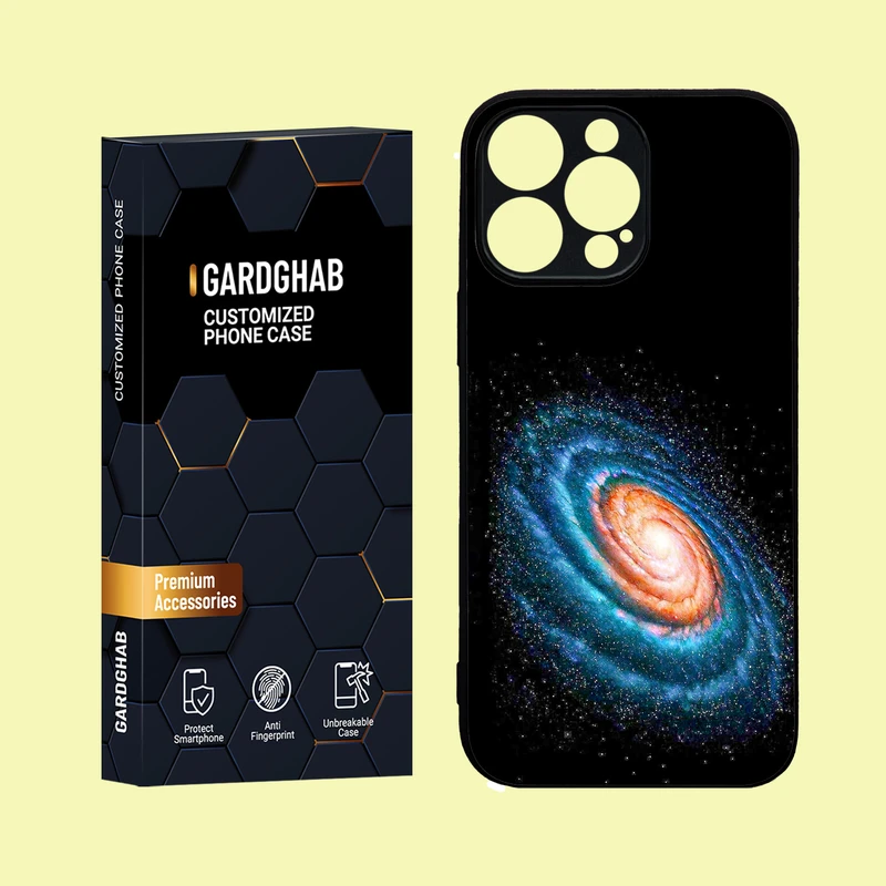 کاور گارد قاب مدل دور ژله ای پشت گلس کهکشان  مناسب برای گوشی موبایل  اپل  iPhone 16 Pro Max