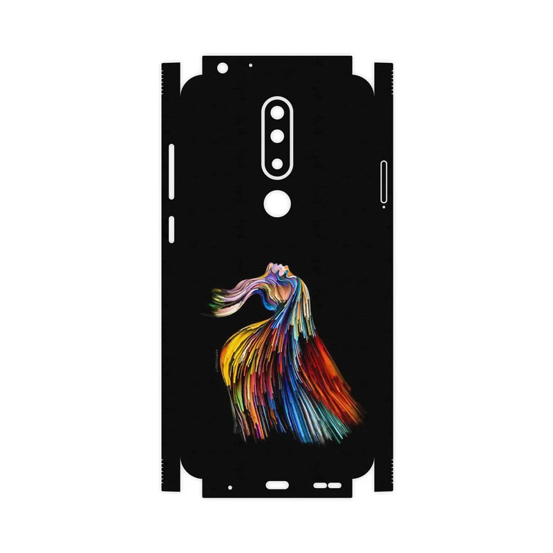 برچسب پوششی ماهوت مدل Rainbow Hair Digital Art-FullSkin مناسب برای گوشی موبایل نوکیا 5.1 Plus