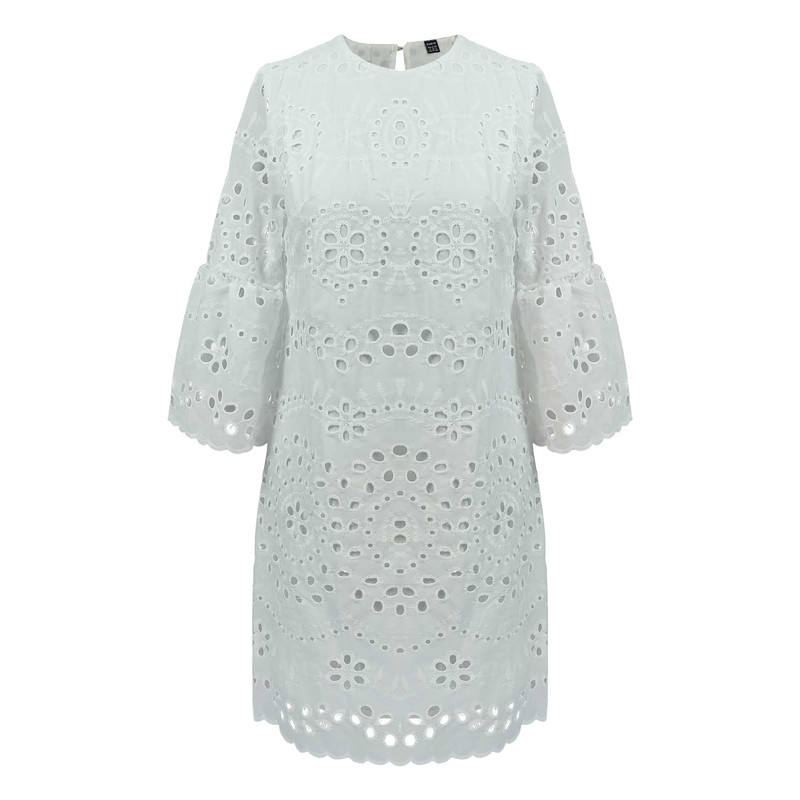 پیراهن زنانه شین مدل آستین شیپوری کار شده 20287357