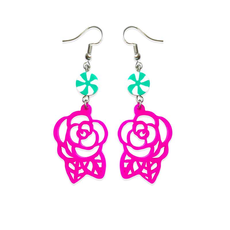 گوشواره دخترانه طرح گل کد 002