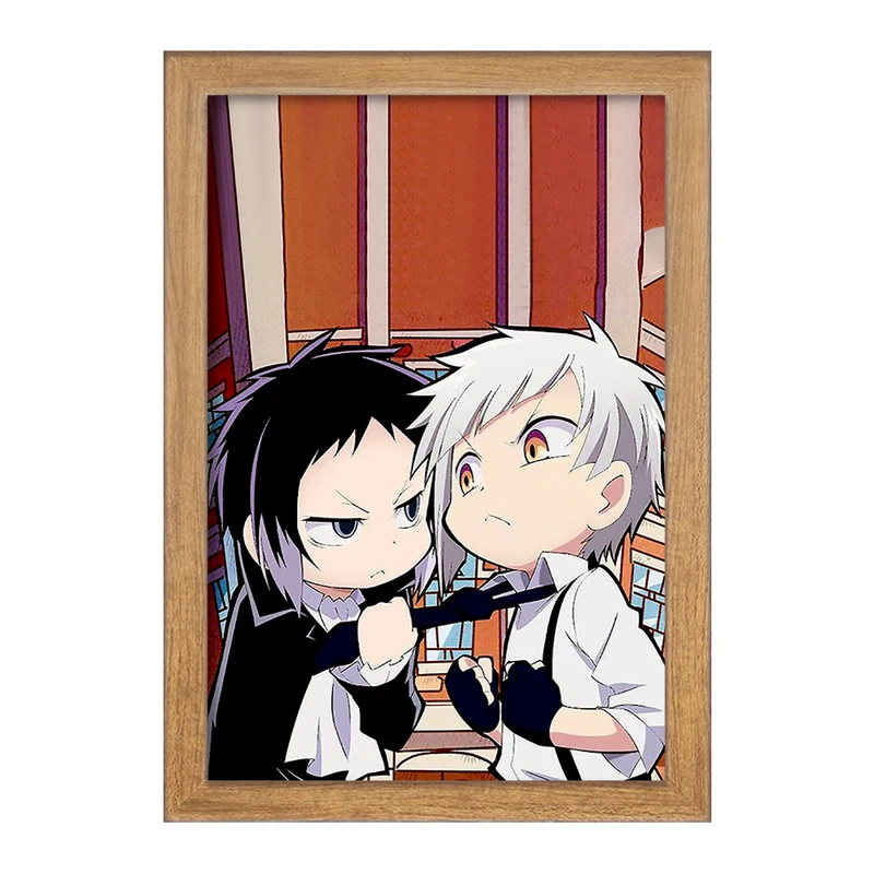 تابلو خندالو مدل آتسوشی و آکوتاگاوا انیمه سگ های ولگرد بانگو  کد 15654