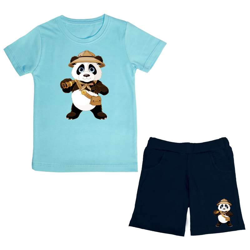 ست تی شرت و شلوارک پسرانه مدل panda BL