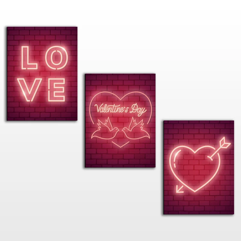 تابلو شاسی مدل قلب عاشقانه روز عشق کد LVE16 مجموعه سه عددی