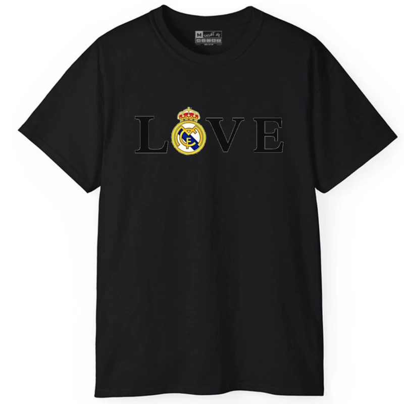 تی شرت آستین کوتاه مردانه پاد آفرین مدل کلمه انگلیسی عشق رئال کد 142