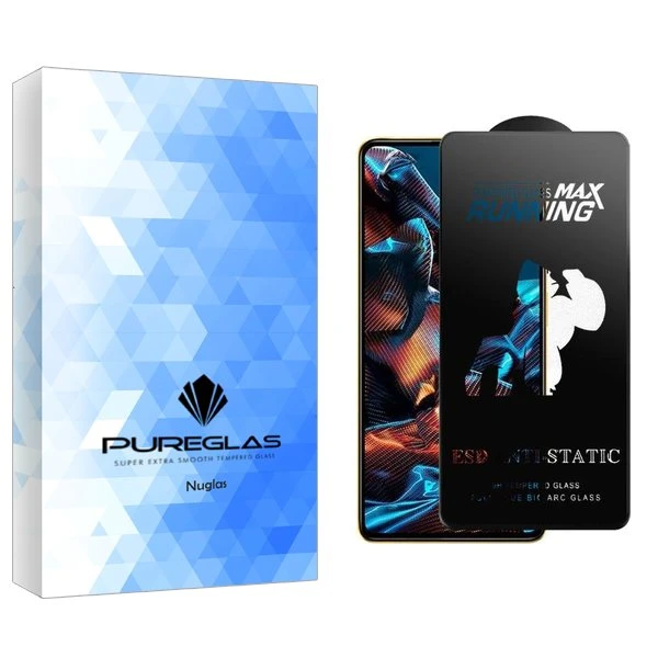 محافظ صفحه نمایش پیور گلس مدل NueGlasnewpkg Running Max مناسب برای گوشی موبایل شیائومی Redmi Note 10 Pro / Redmi Note 11 Pro / Poco X4 / Poco X4 Pro / Poco F4 / Poco F3