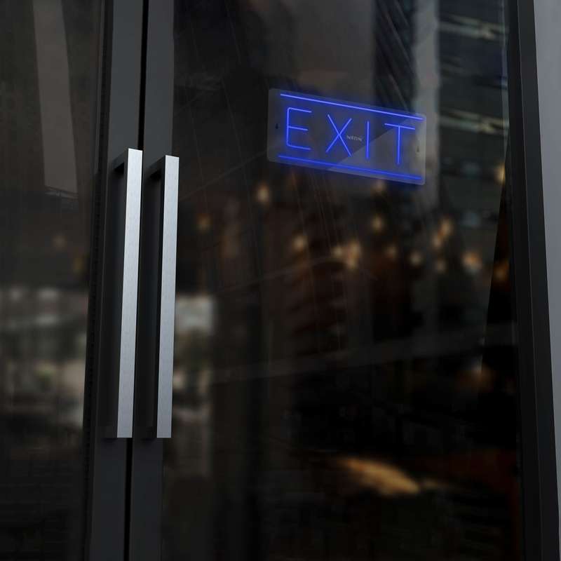 چراغ دیواری نئون دیزاین طرح Exit_BL
